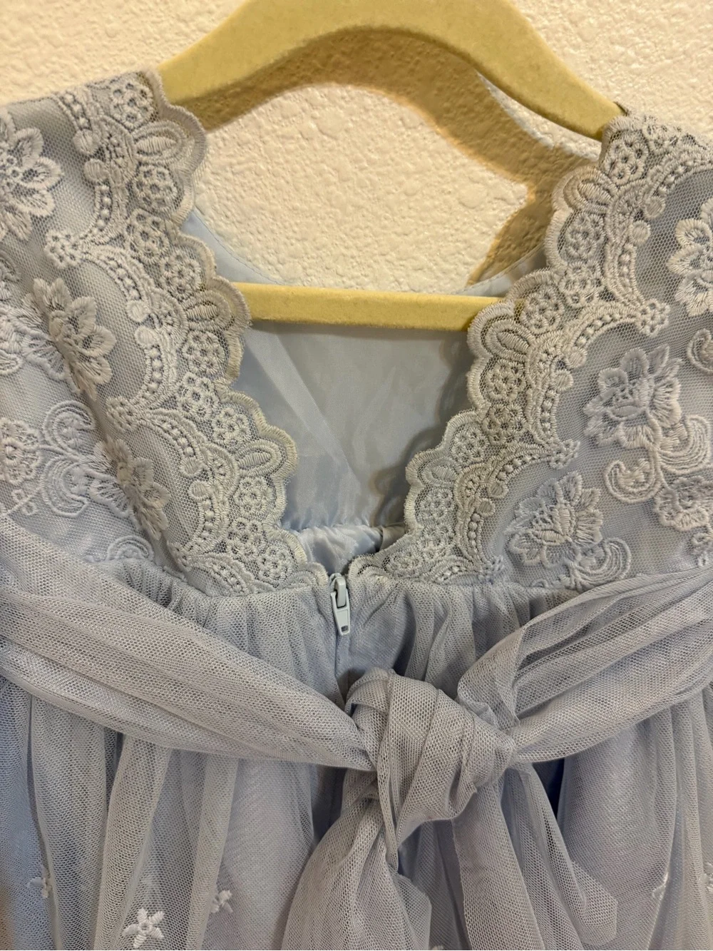 Girls Powder Blue Lace & Tulle Formal Dress party holidays floral design